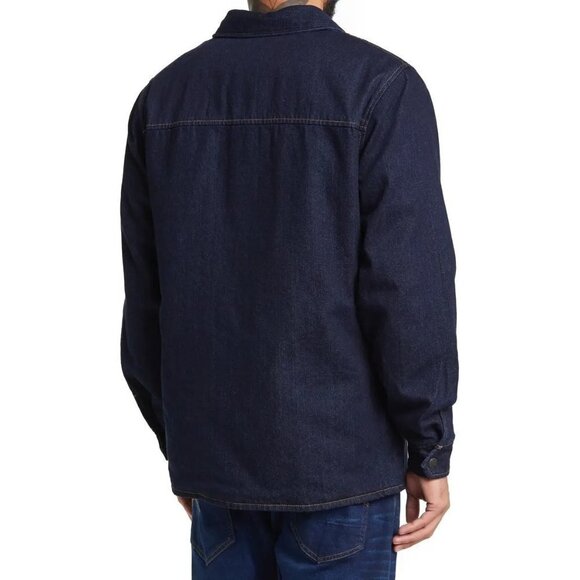 Slate & Stone Mens Dark Wash Snap Front Long Sleeve Denim Shirt Jacket Sz L New - Picture 2 of 11